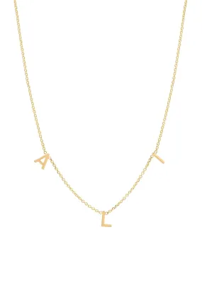 14k Yellow Gold Spaced Letter Necklace for Kids