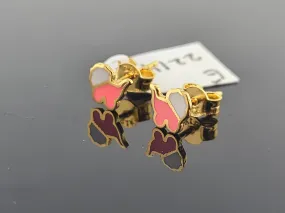 Designer Enamel Earrings for Kids in 21K Gold