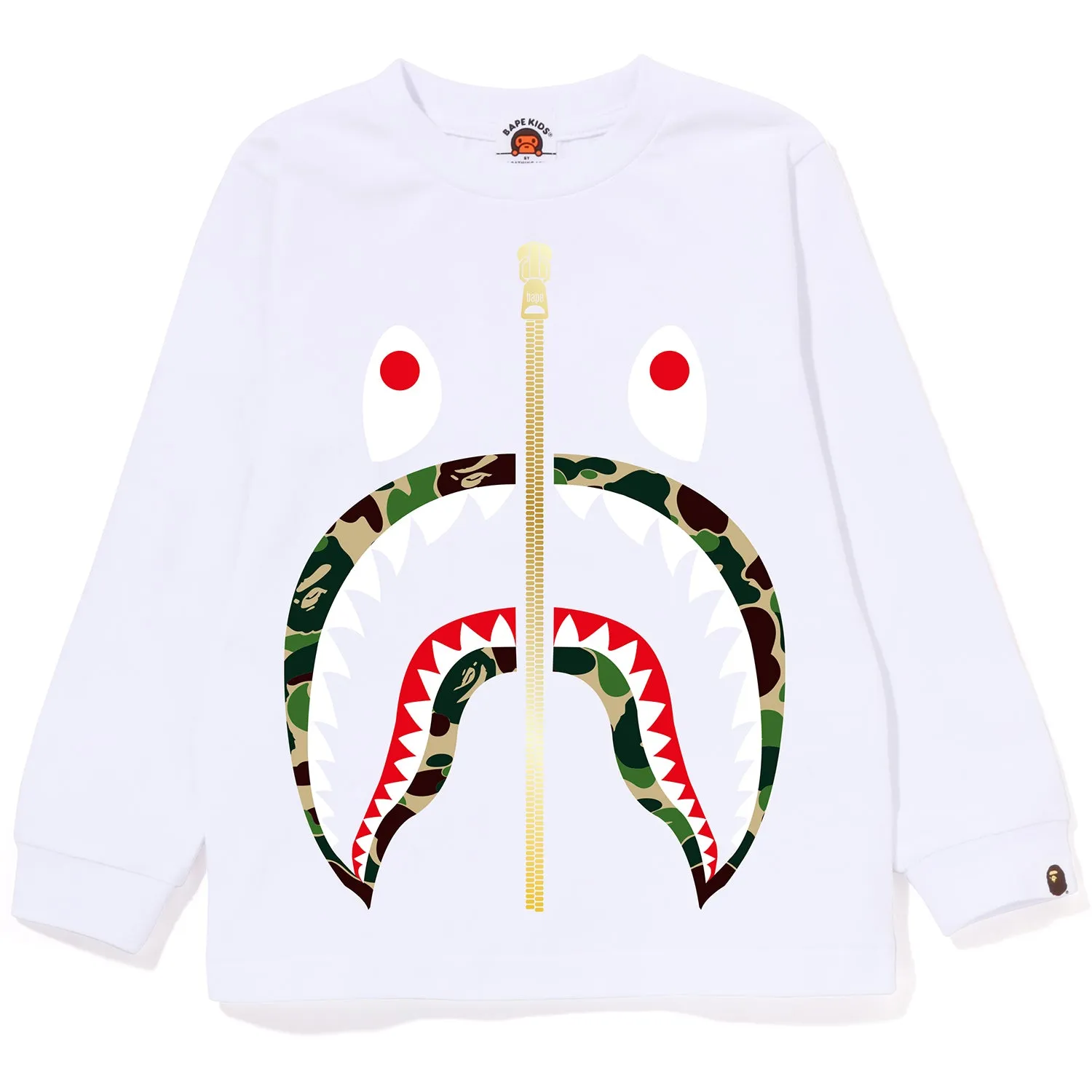 ABC Camouflage Shark Long Sleeve Tee for Kids