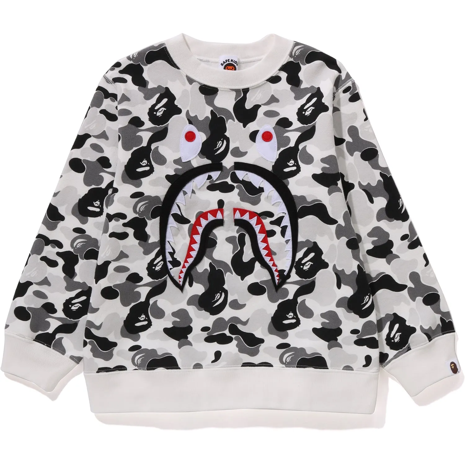 ABC CAMO SHARK PATCH CREWNECK