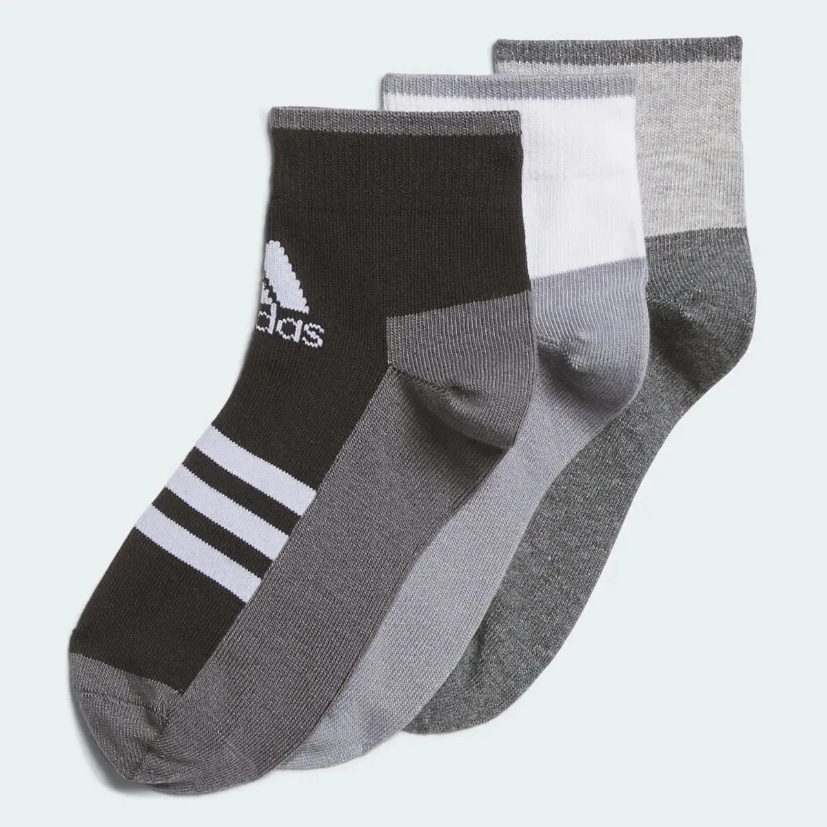 White Grey Black Kids Adidas Ankle Socks Pack