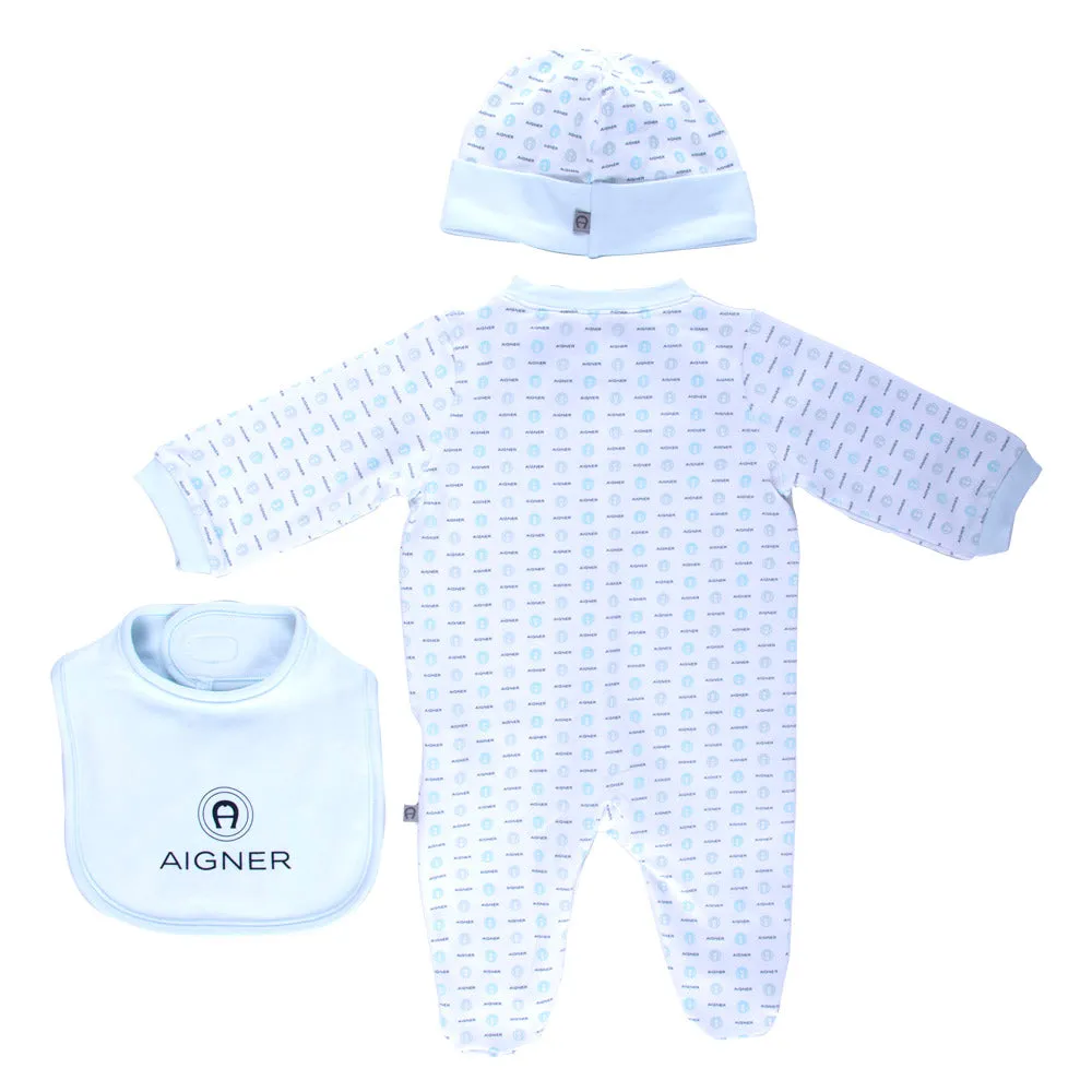 Aigner Kids Blue & Pink Sleepsuit