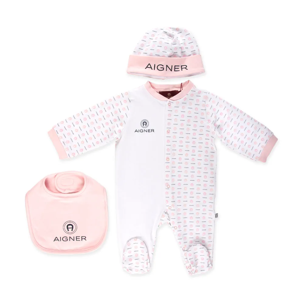 Aigner Kids Blue & Pink Sleepsuit