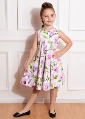 Hearts & Roses Children's Green Floral Andrea Swing Dress