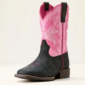 ARIAT KIDS' Style No. 10053622 Outrider BLACK FLORAL EMBOSS|PAINTED PEONY