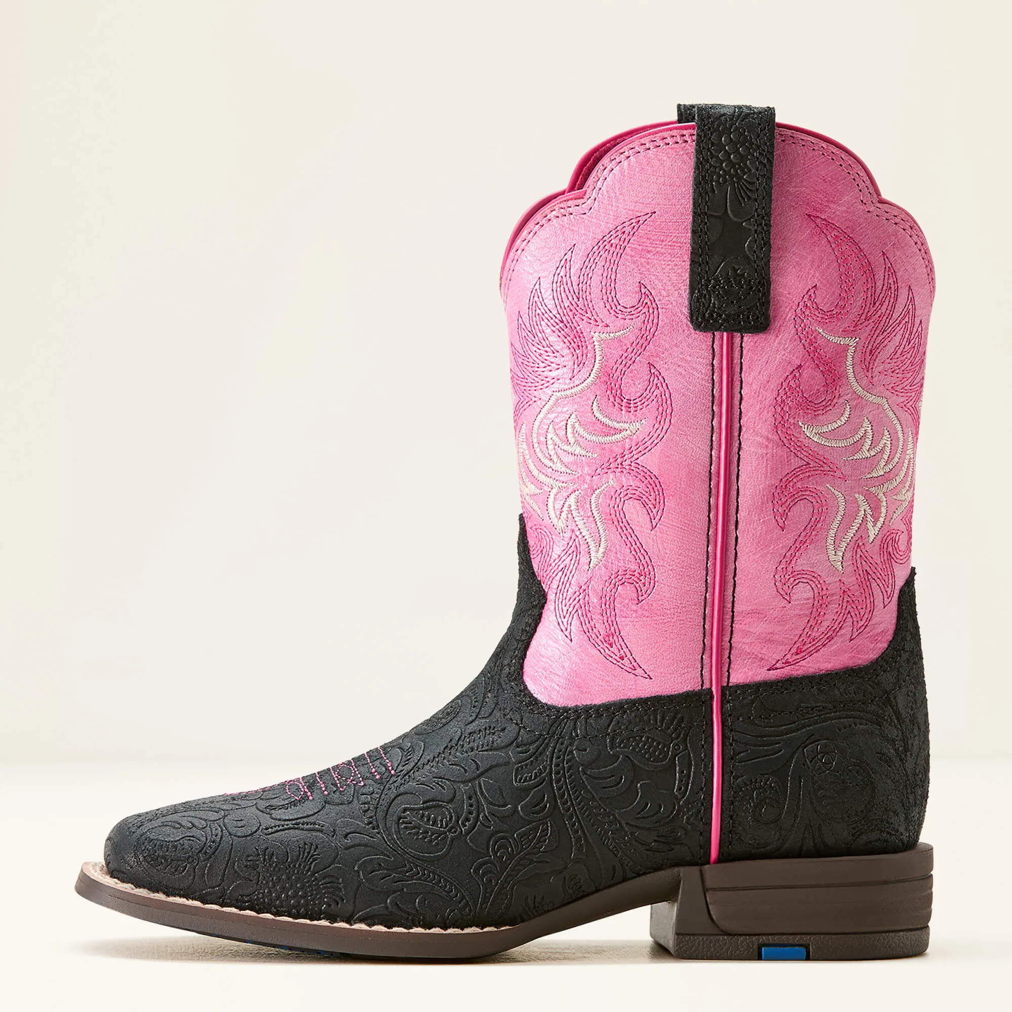 ARIAT KIDS' Style No. 10053622 Outrider BLACK FLORAL EMBOSS|PAINTED PEONY