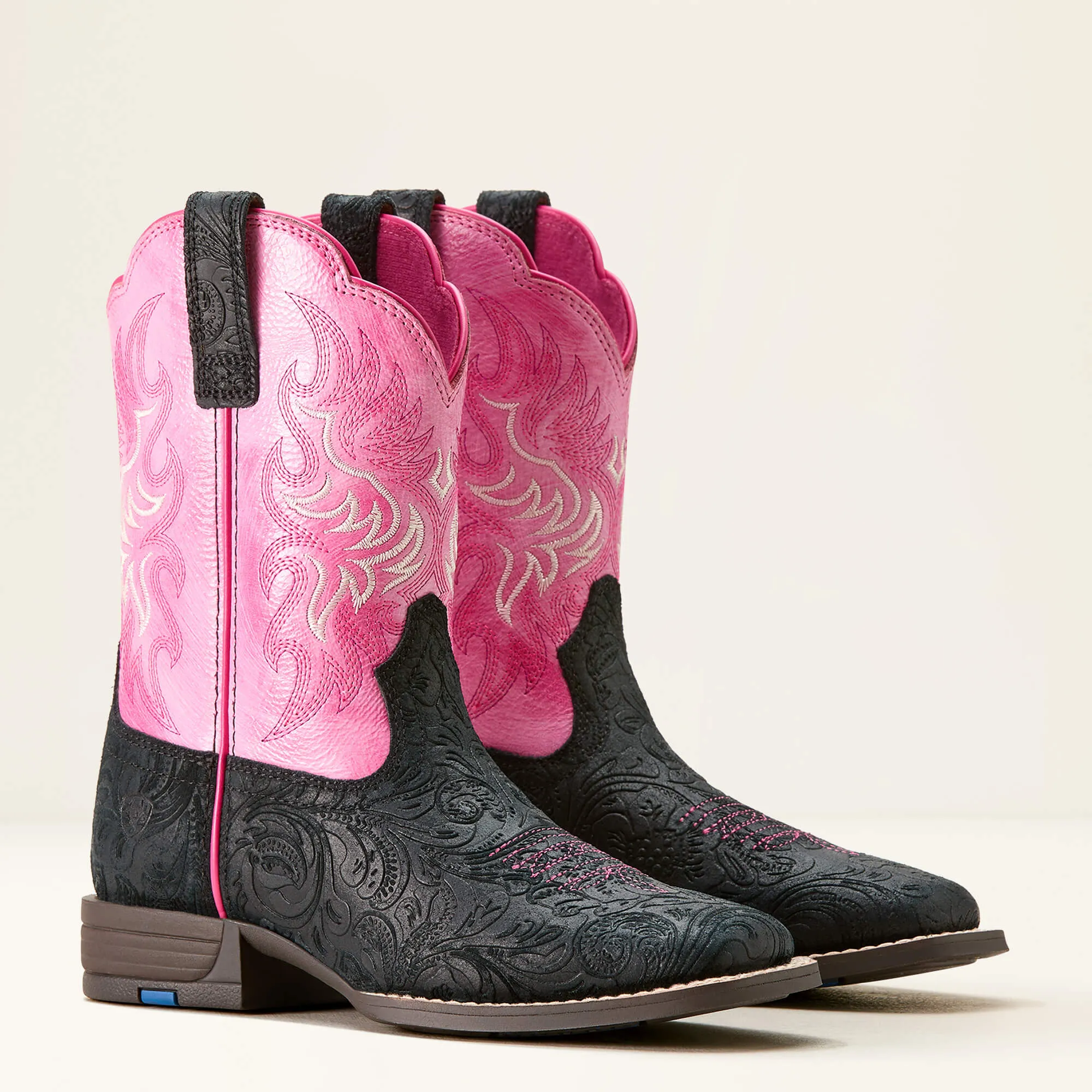 ARIAT KIDS' Style No. 10053622 Outrider BLACK FLORAL EMBOSS|PAINTED PEONY