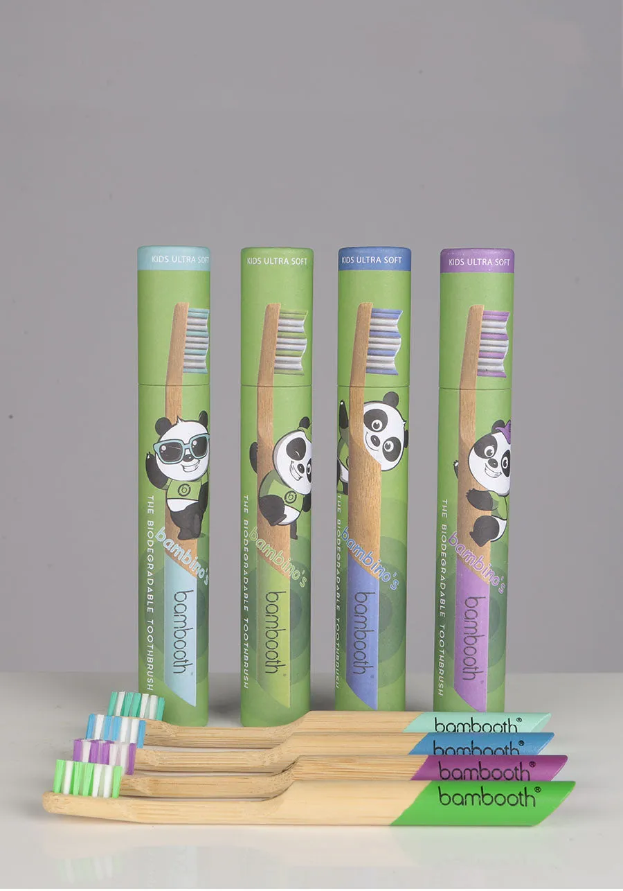 forest green kids' toothbrush made of bamboo by Bambooth