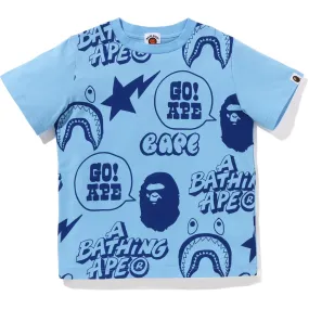 Loose Fit Kids BAPE Graffiti Pattern Tee