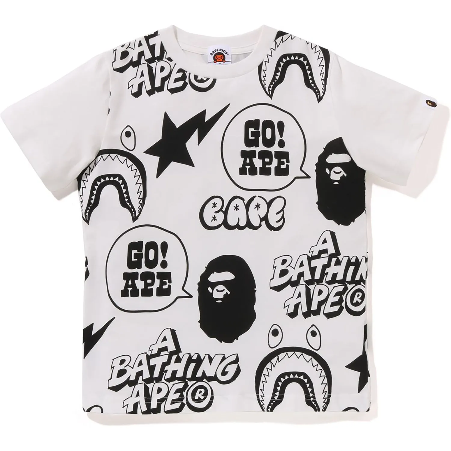 Loose Fit Kids BAPE Graffiti Pattern Tee