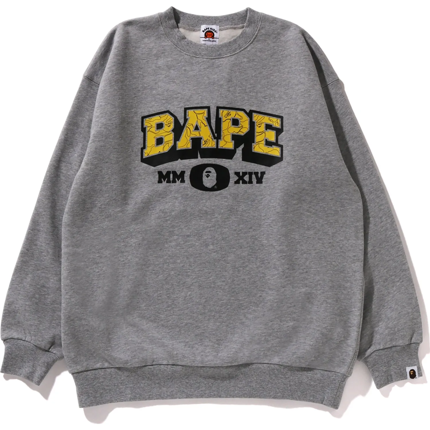 Bape Line Camo Crewneck with Relaxed Fit for Children