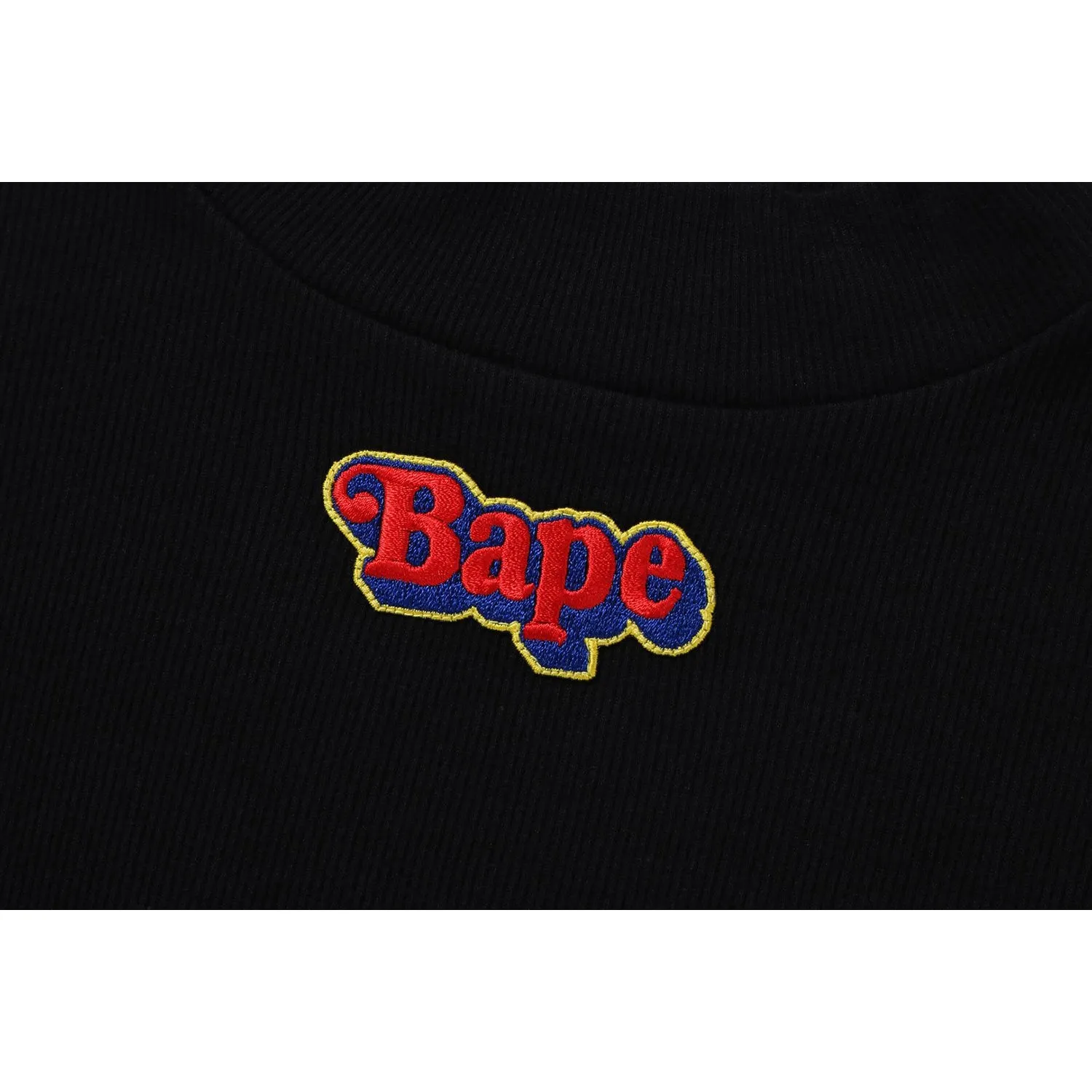 KIDS BAPE Patch High Neck Long Sleeve Tee