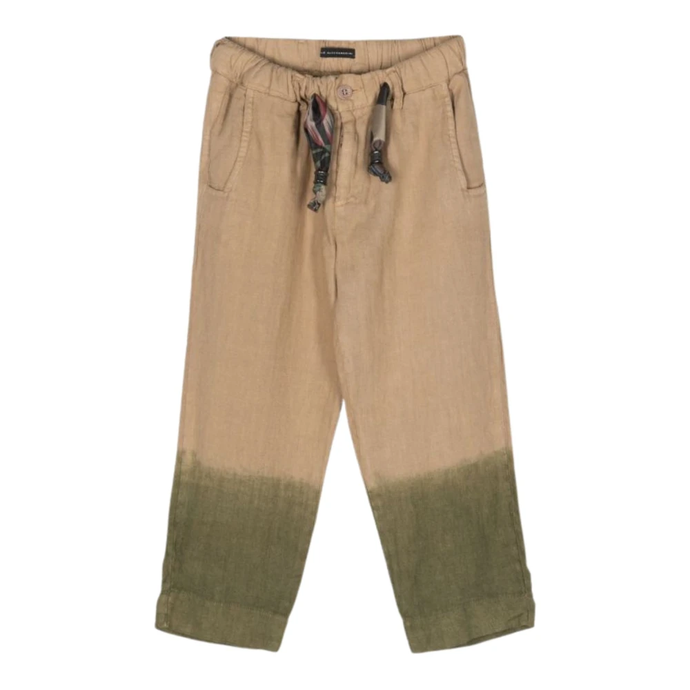 Beige Pants for Kids with Green Shade