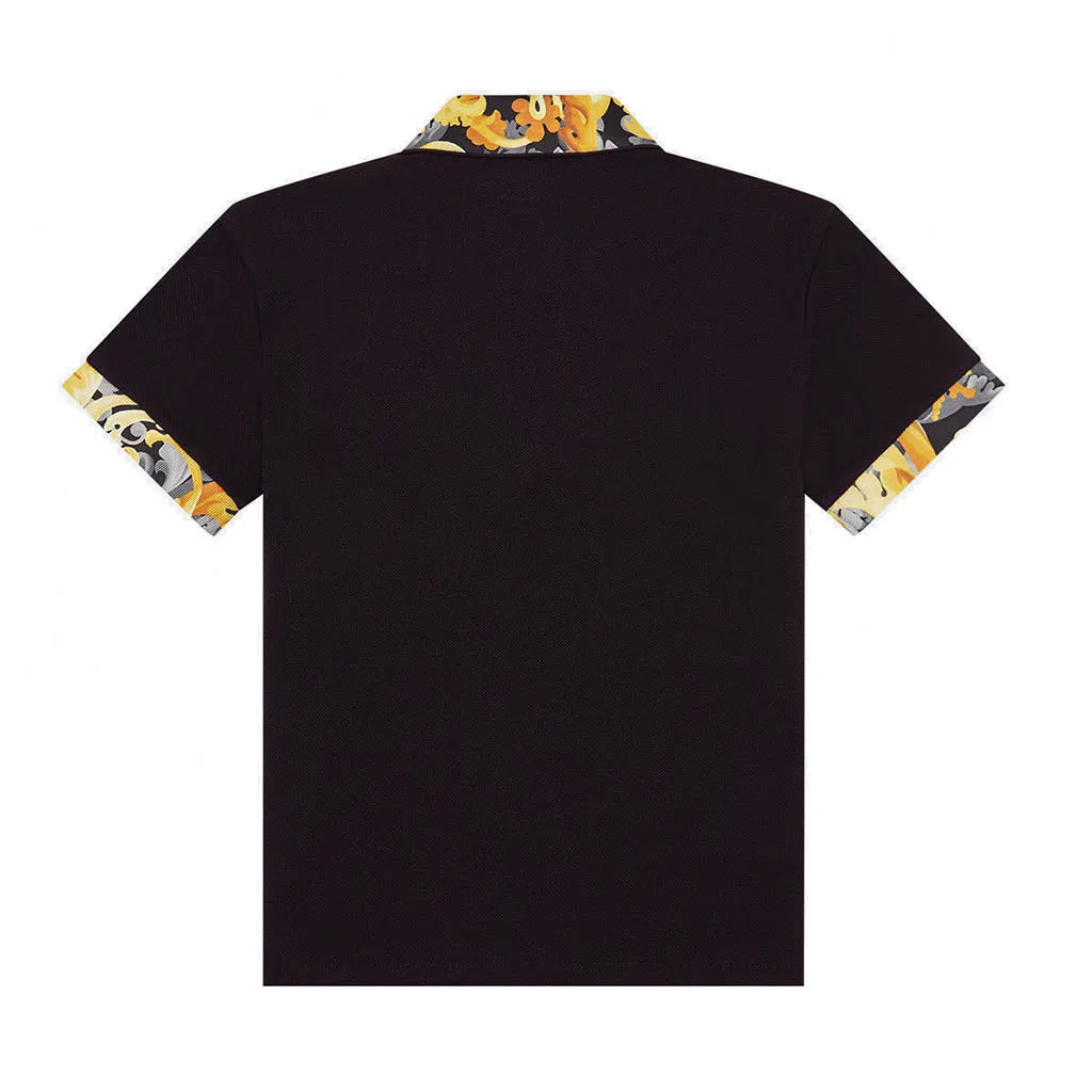 Versace Polo in Black and Gold