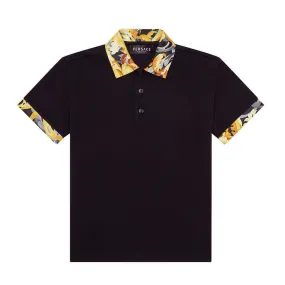 Versace Polo in Black and Gold