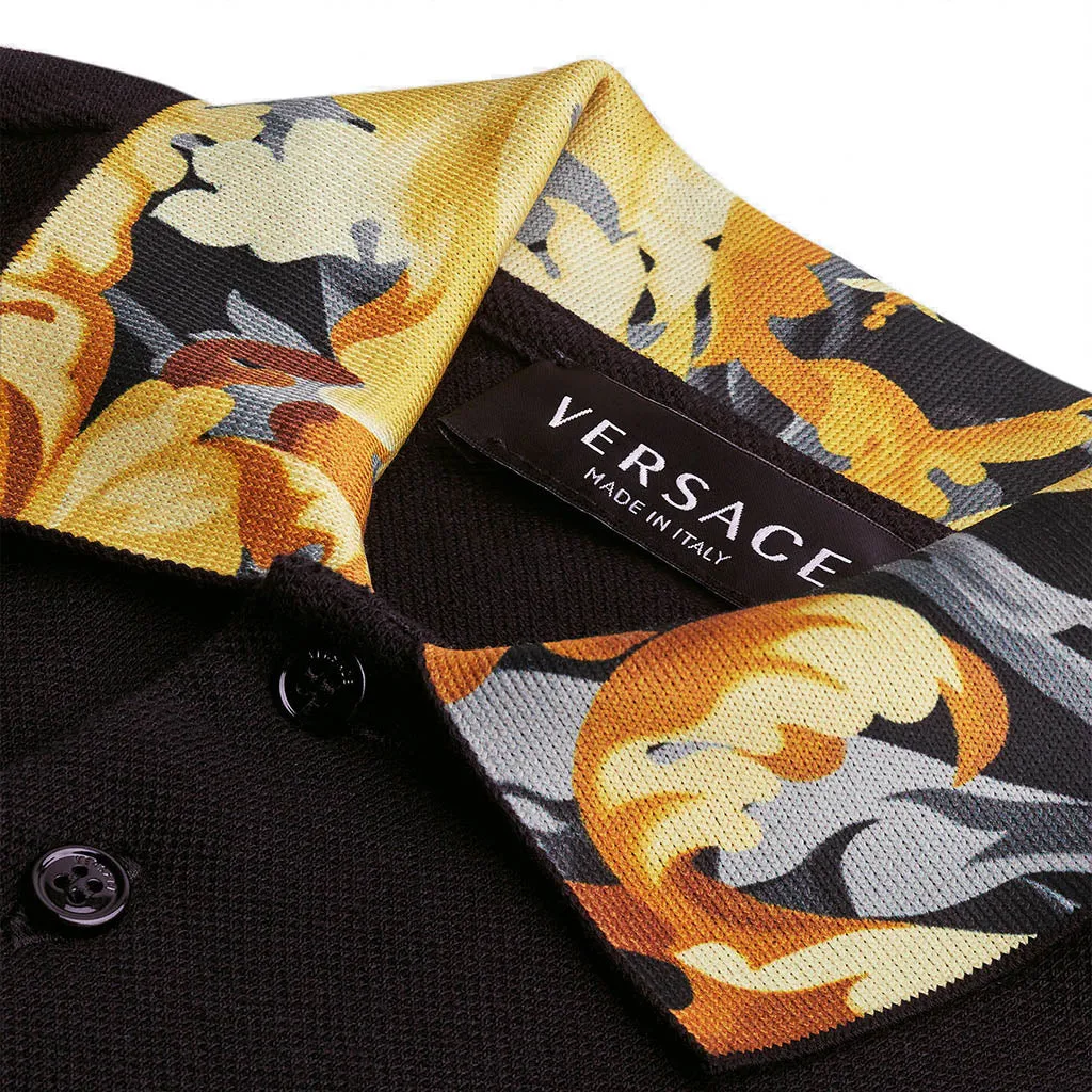 Versace Polo in Black and Gold