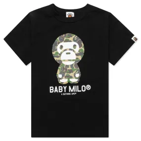 Kids Camouflage Baby Milo T-Shirt - Black