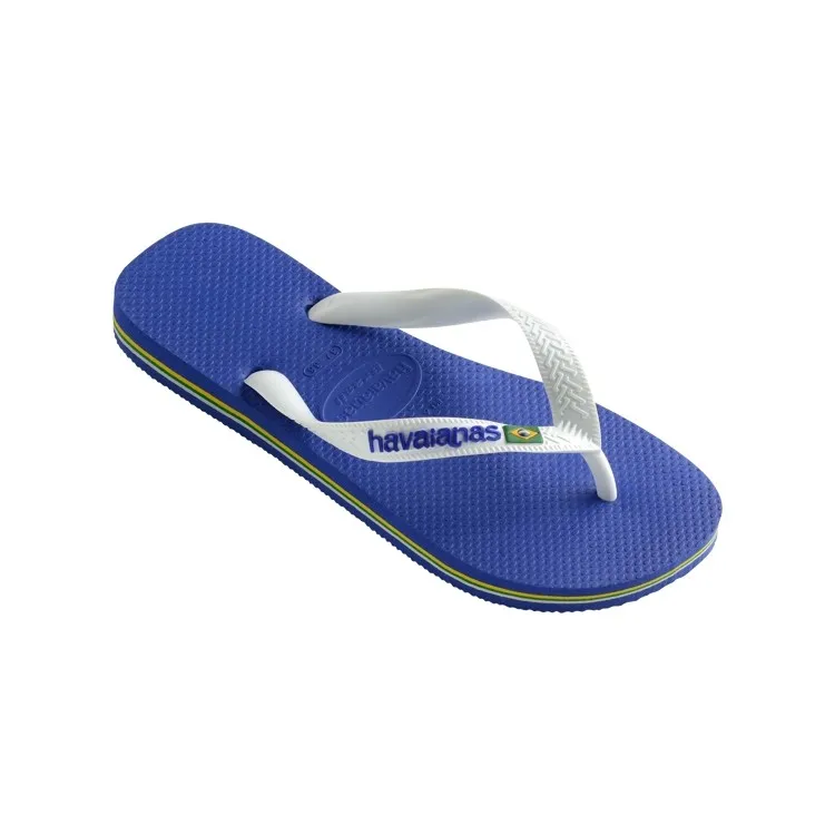 Blue Kids' Havaianas Brasil Logo FC Flip Flops