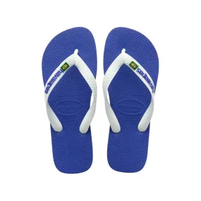 Blue Kids' Havaianas Brasil Logo FC Flip Flops