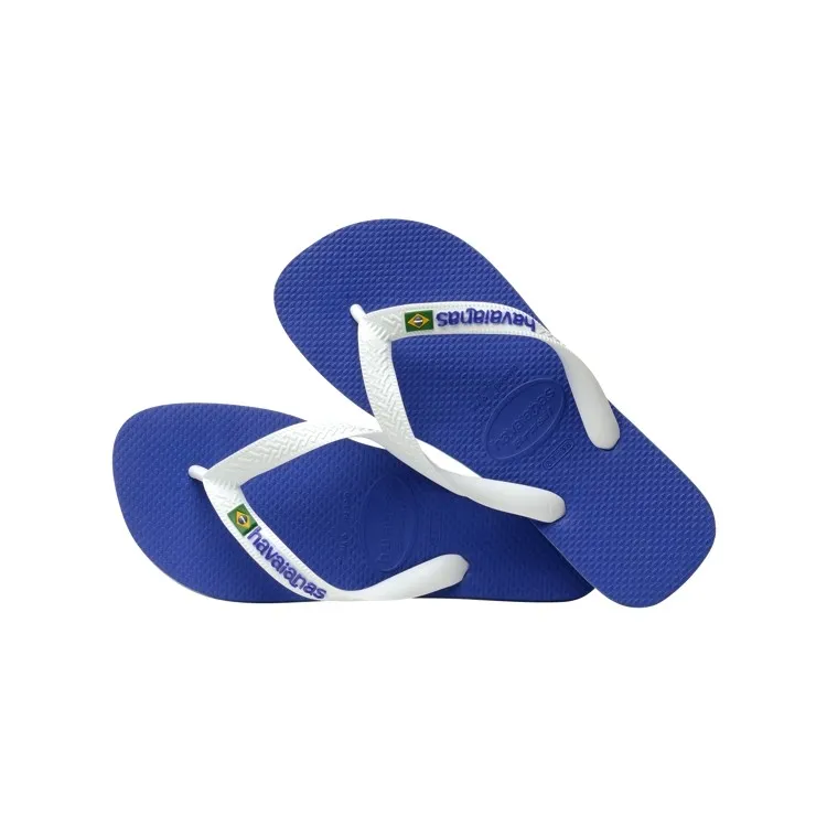 Blue Kids' Havaianas Brasil Logo FC Flip Flops