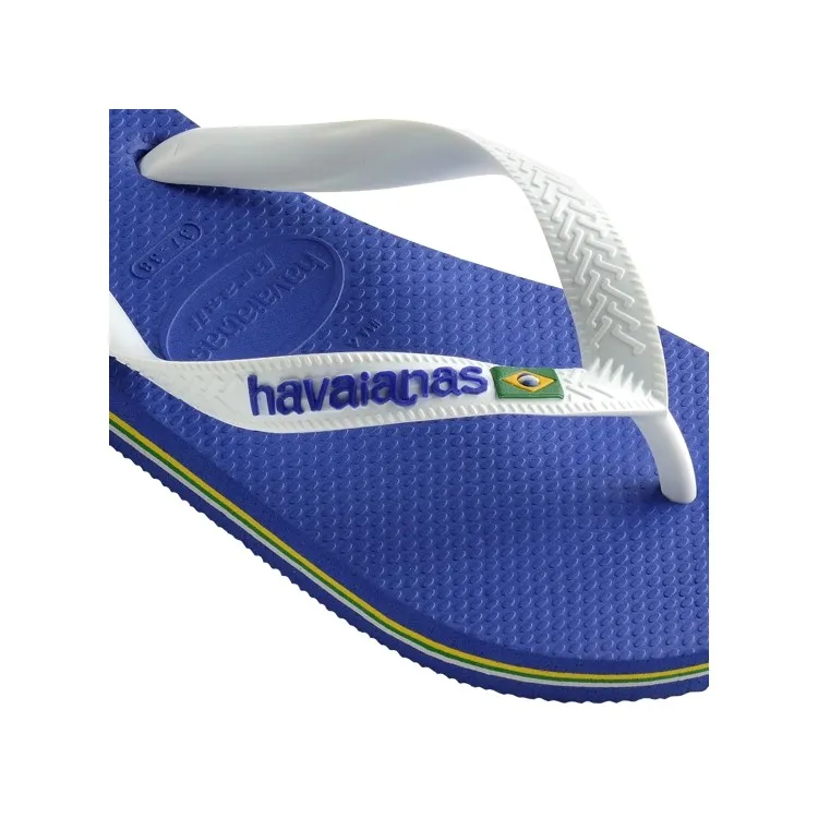 Blue Kids' Havaianas Brasil Logo FC Flip Flops