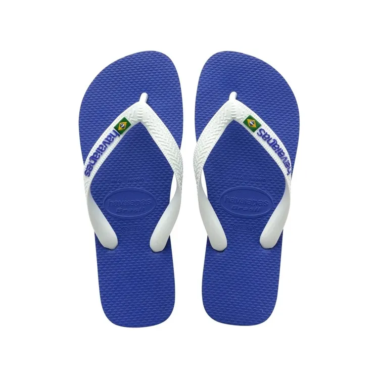 Blue Kids' Havaianas Brasil Logo FC Flip Flops