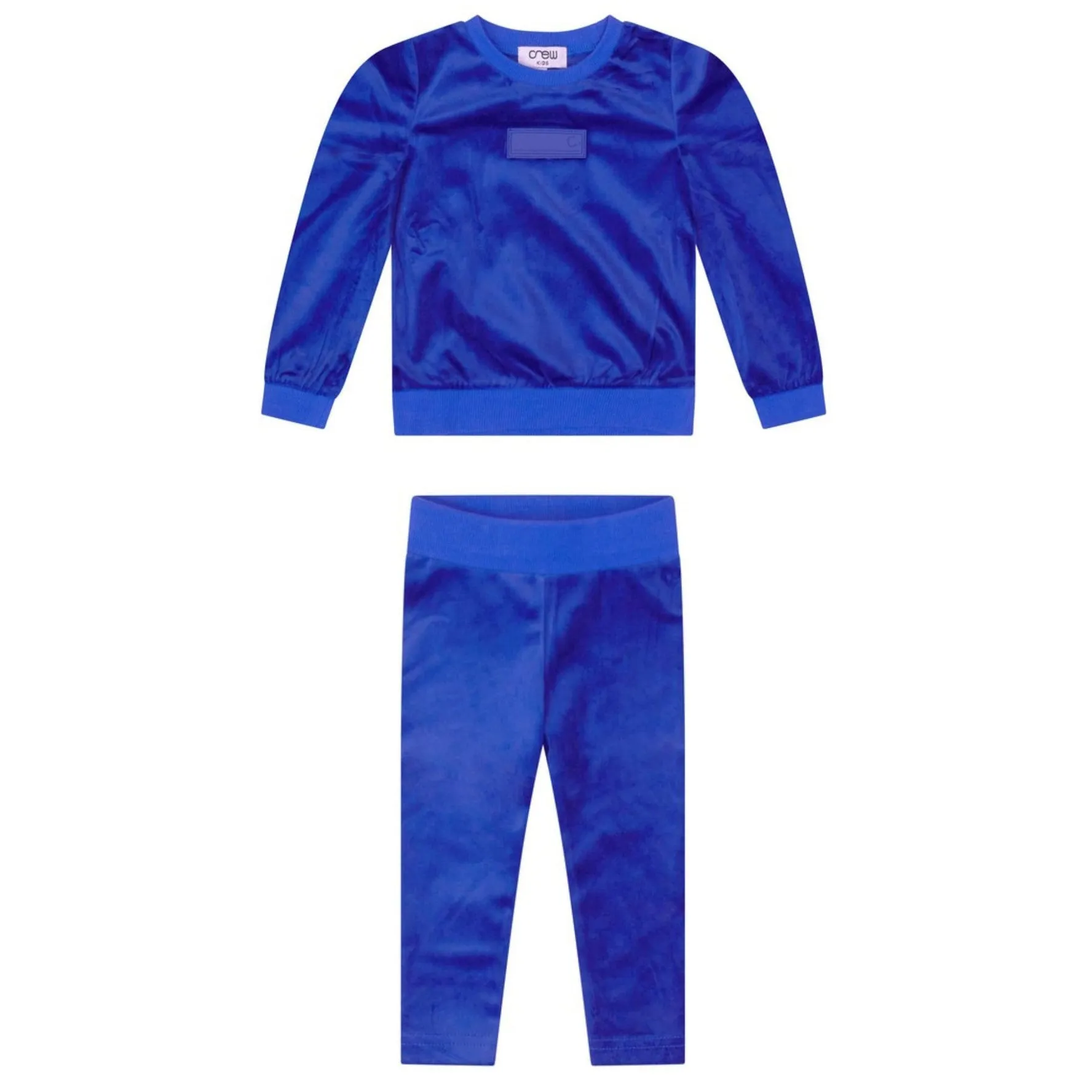 Chic Blue Velour Baby Outfit