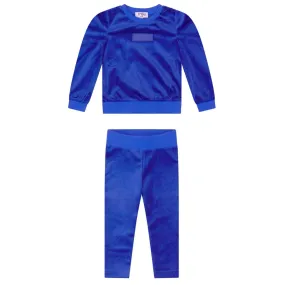 Chic Blue Velour Baby Outfit