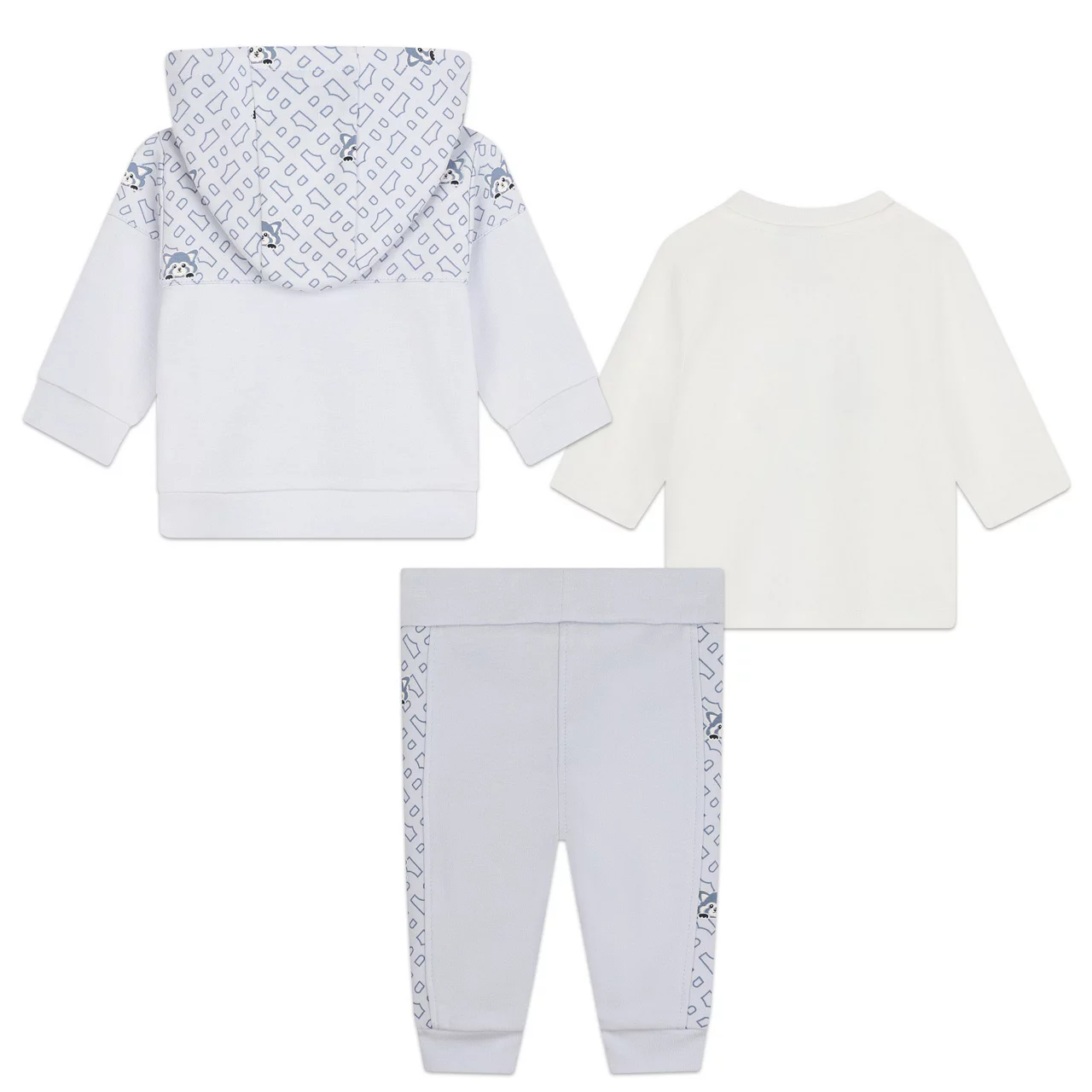 BOSS KIDS Bear Logo Three-Piece Top, Hoodie and Bottoms Set - Blue