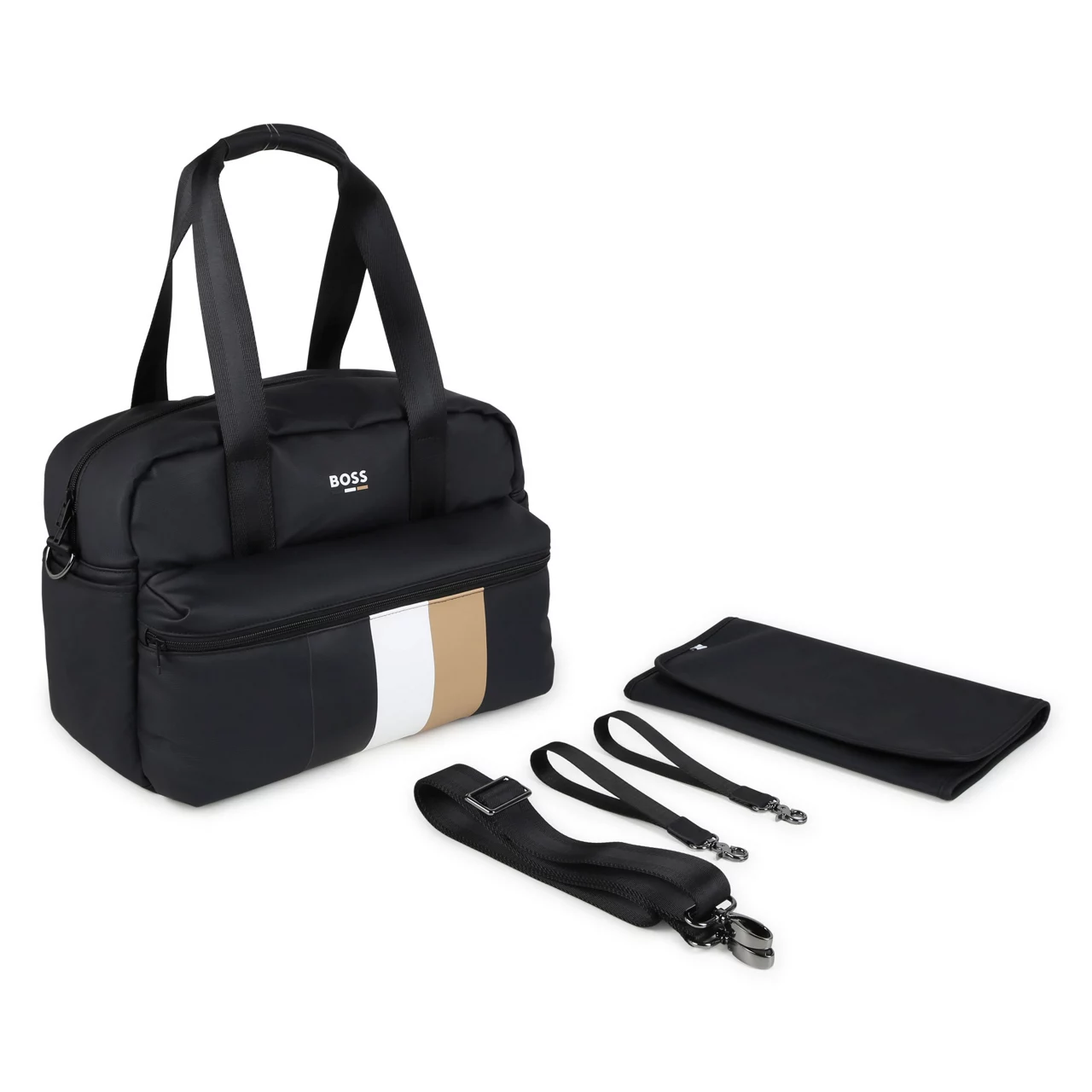 BOSS KIDS Logo Stripe Changing Bag - BLACK