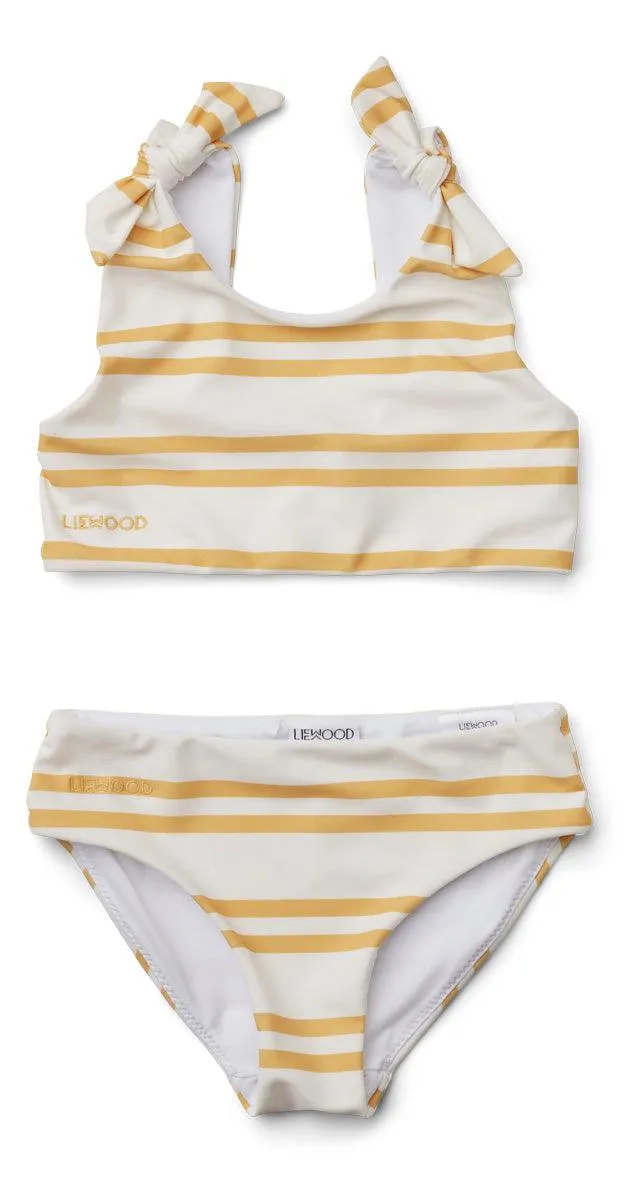 50% Off Bow Bikini Set - Stripe: Creme de la Creme/Jojoba