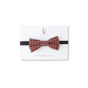 Boys Bow Tie in Vintage Red Check