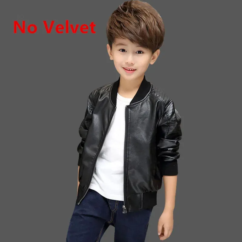 Chamarra para ninos - Jackets for kids Warming Cotton PU Leather