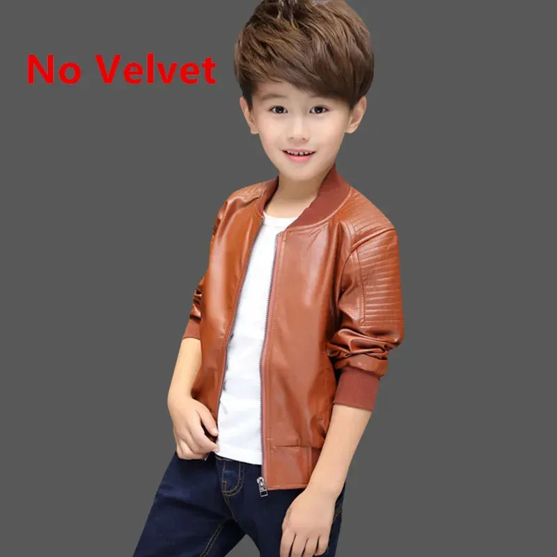 Chamarra para ninos - Jackets for kids Warming Cotton PU Leather