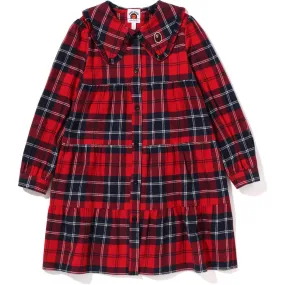 Checkered Big Collar One-Piece for Kids