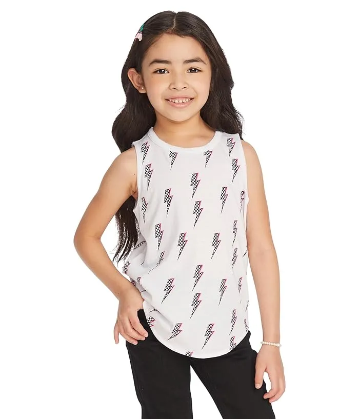 Checkered Bolts Tank Top for Kids by Chaser