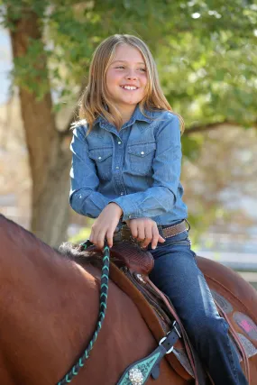 Girls' Cinch Chambray Denim Long Sleeve Shirt