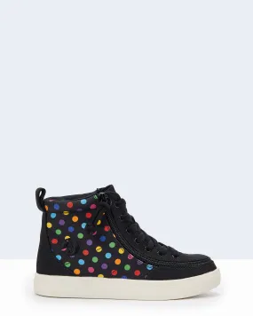 Classic High Top (Kids) - Black Polka