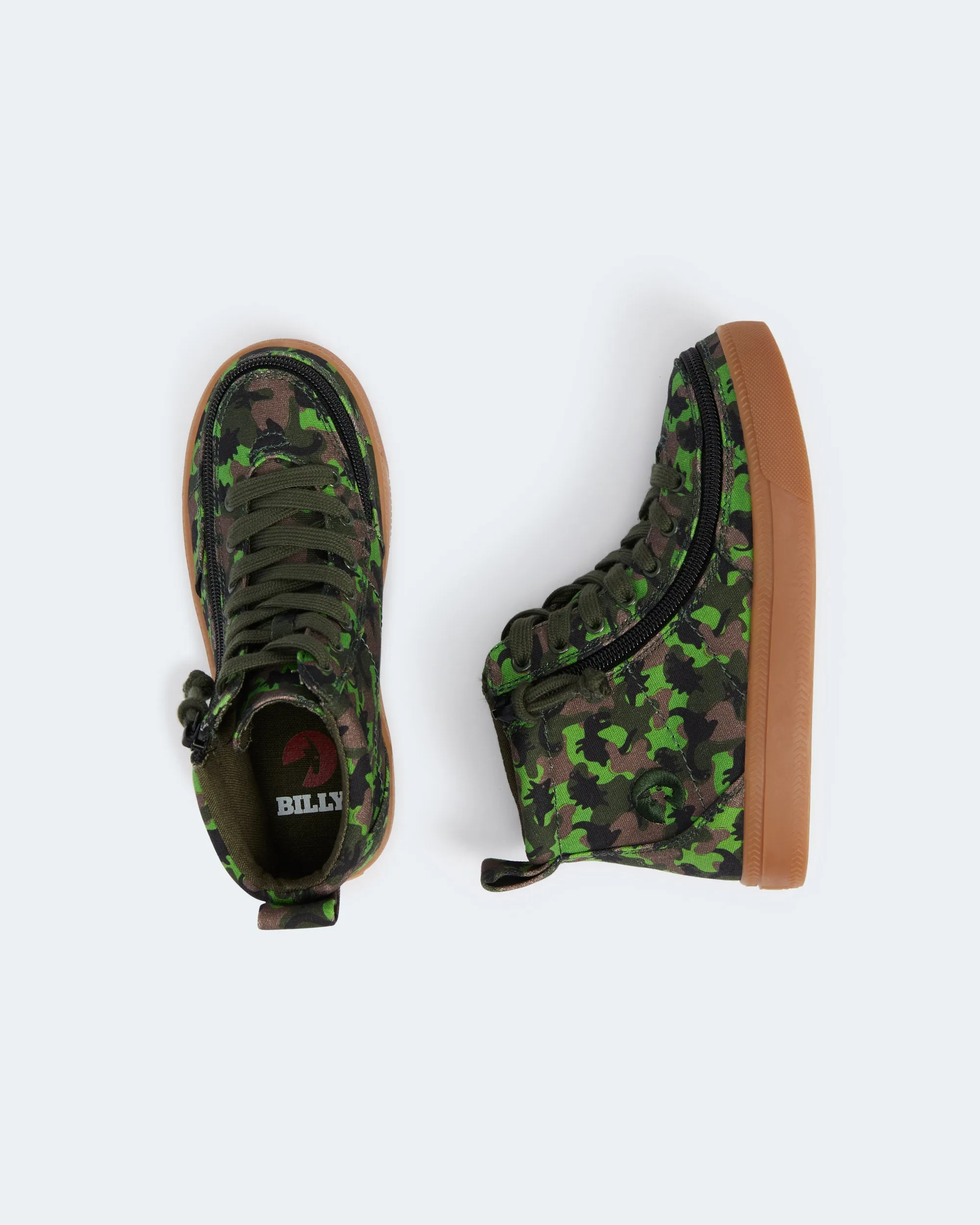 Classic High Top (Kids) - Green Dino