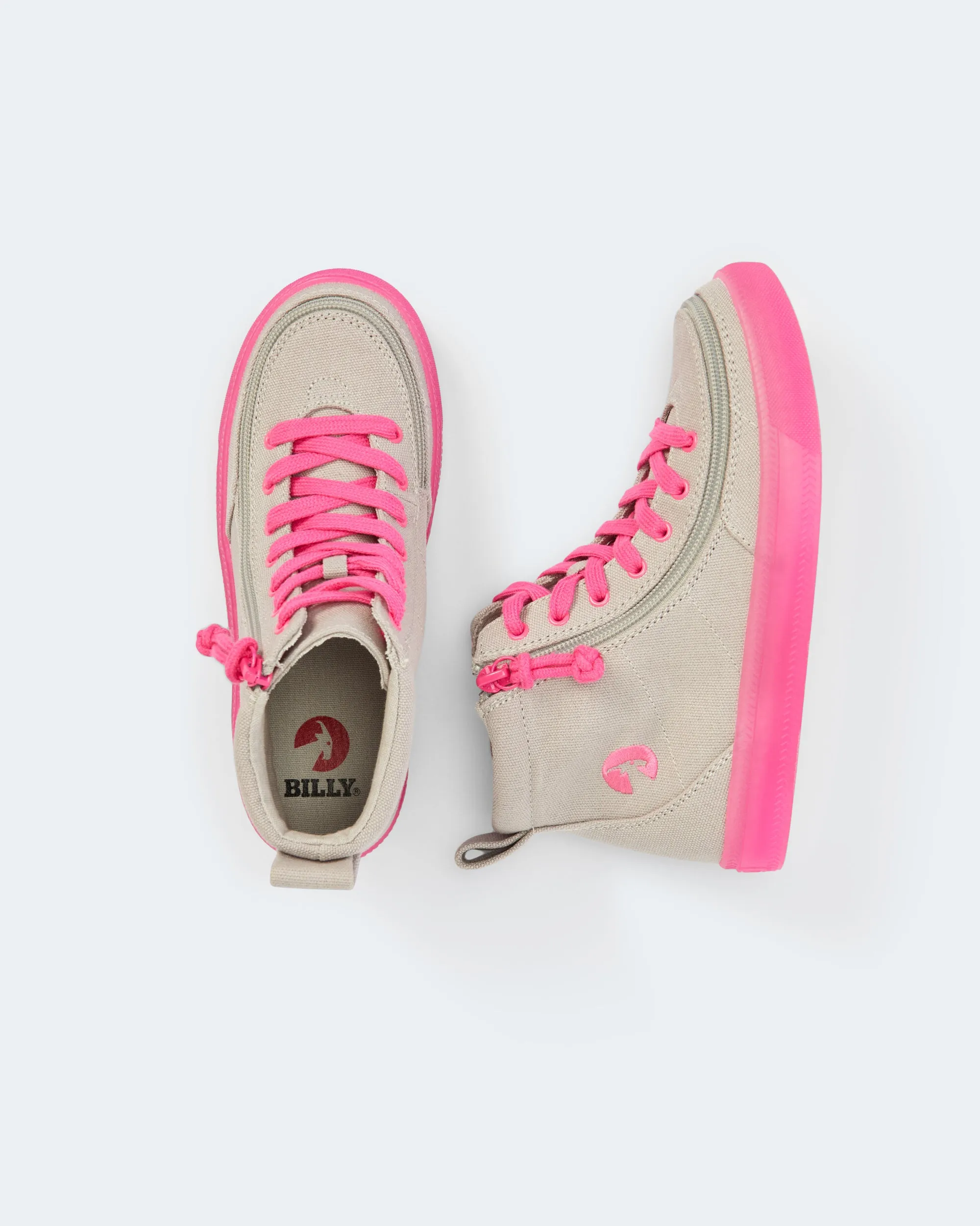 Classic High Top (Kids) - Grey/Pink