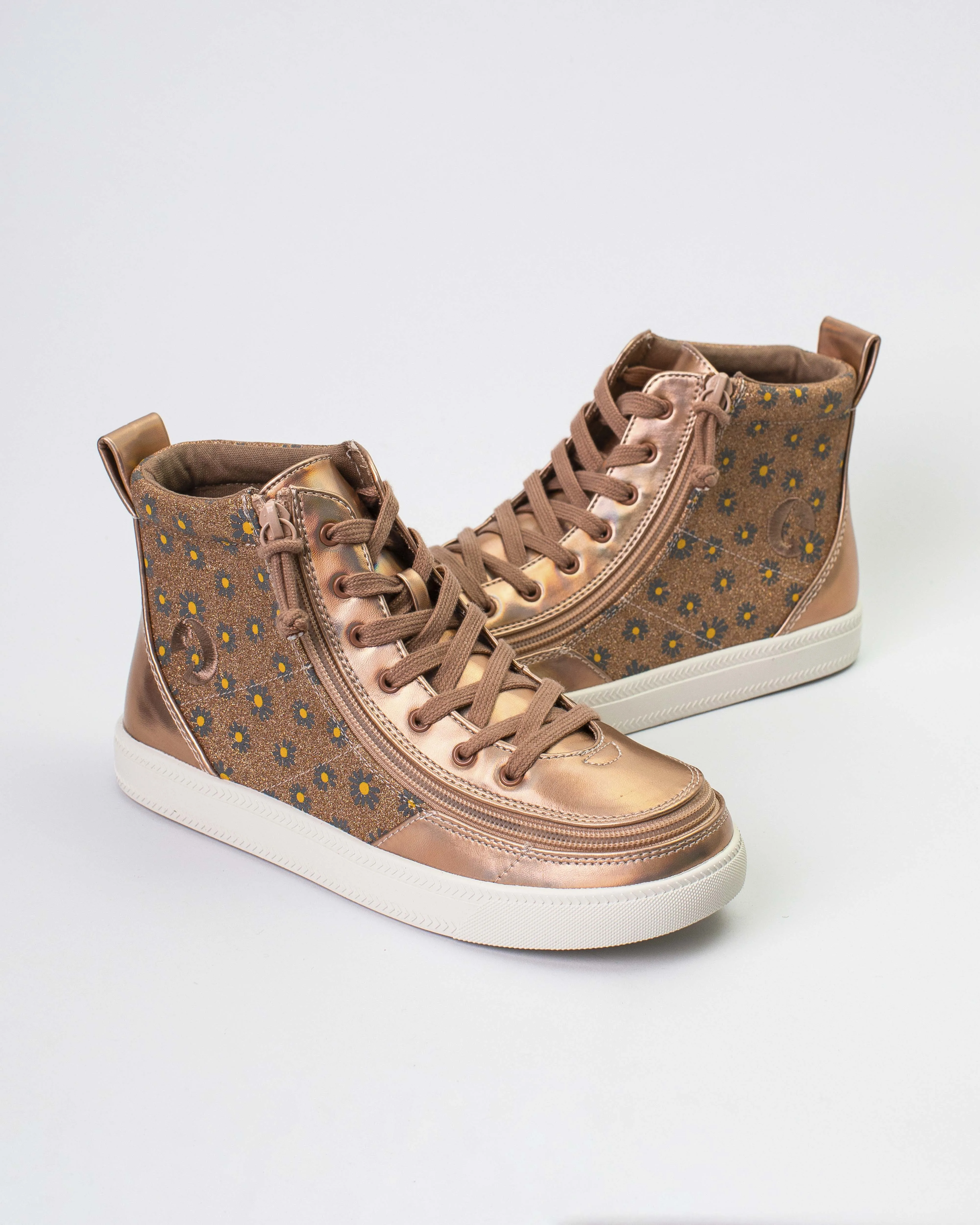 Classic High Top (Kids) - Rose Gold Daisy