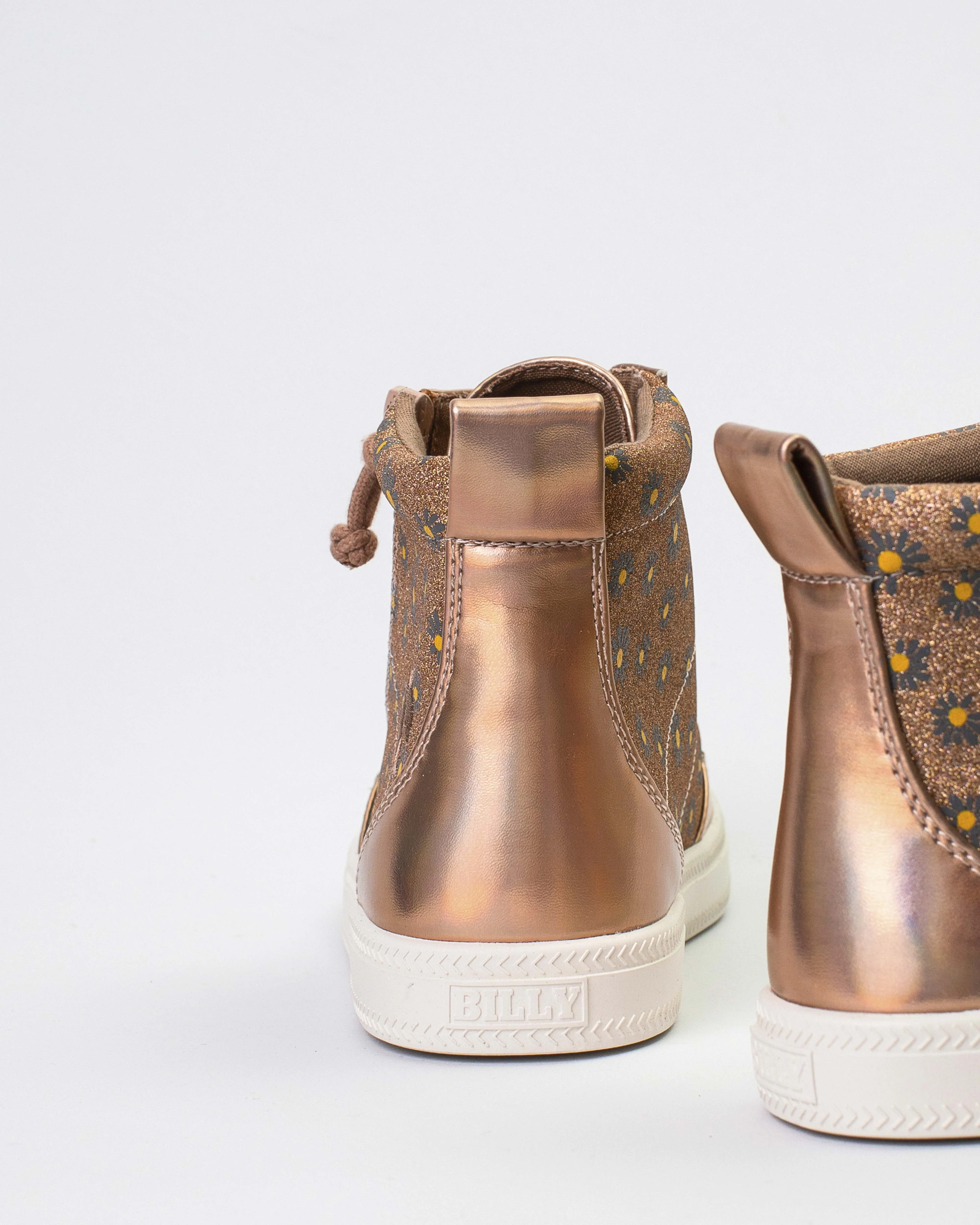 Classic High Top (Kids) - Rose Gold Daisy