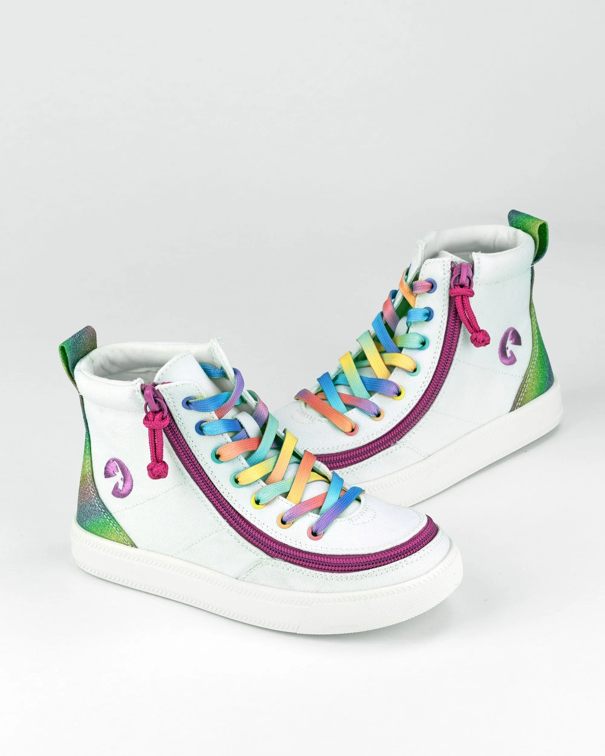 Classic High Top (Kids) - White Rainbow