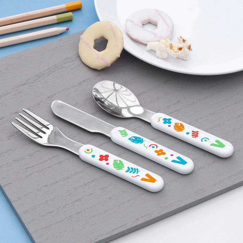 Custom Children's Colorful Shapes Eating Utensils - Metal