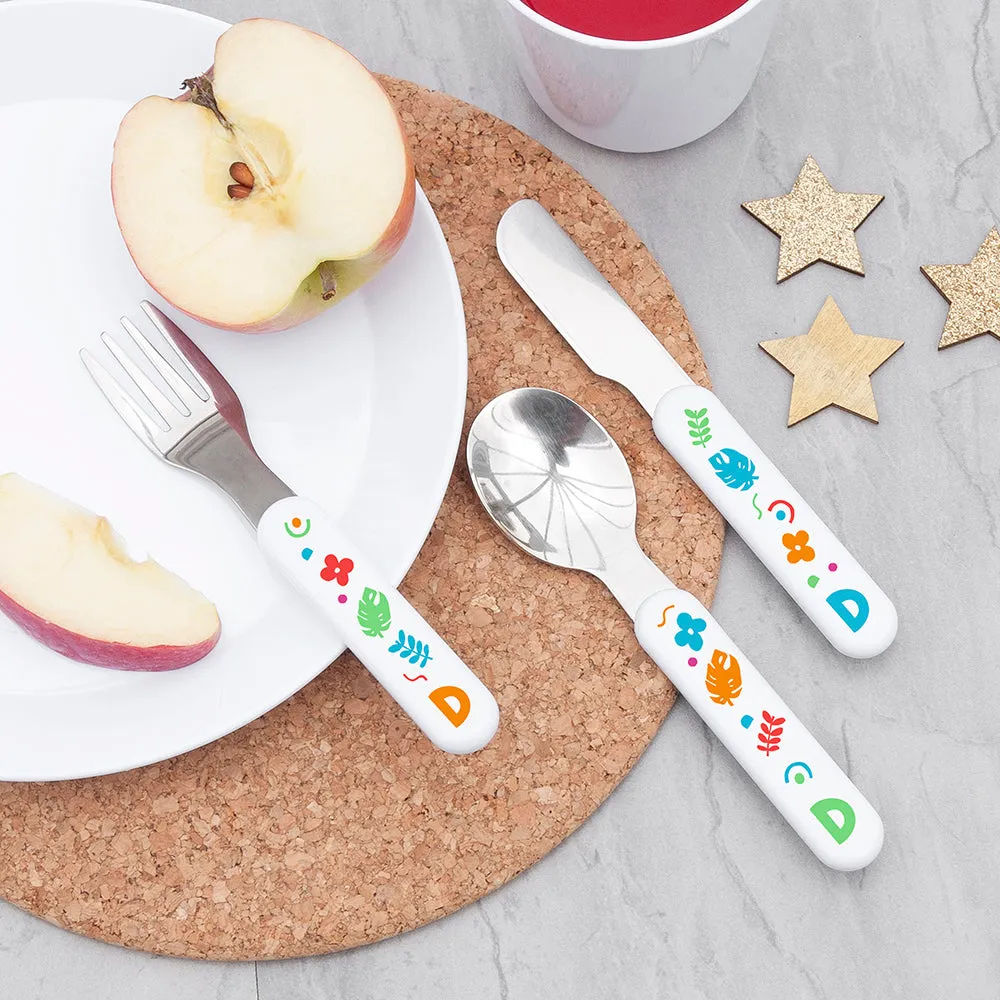 Custom Children's Colorful Shapes Eating Utensils - Metal