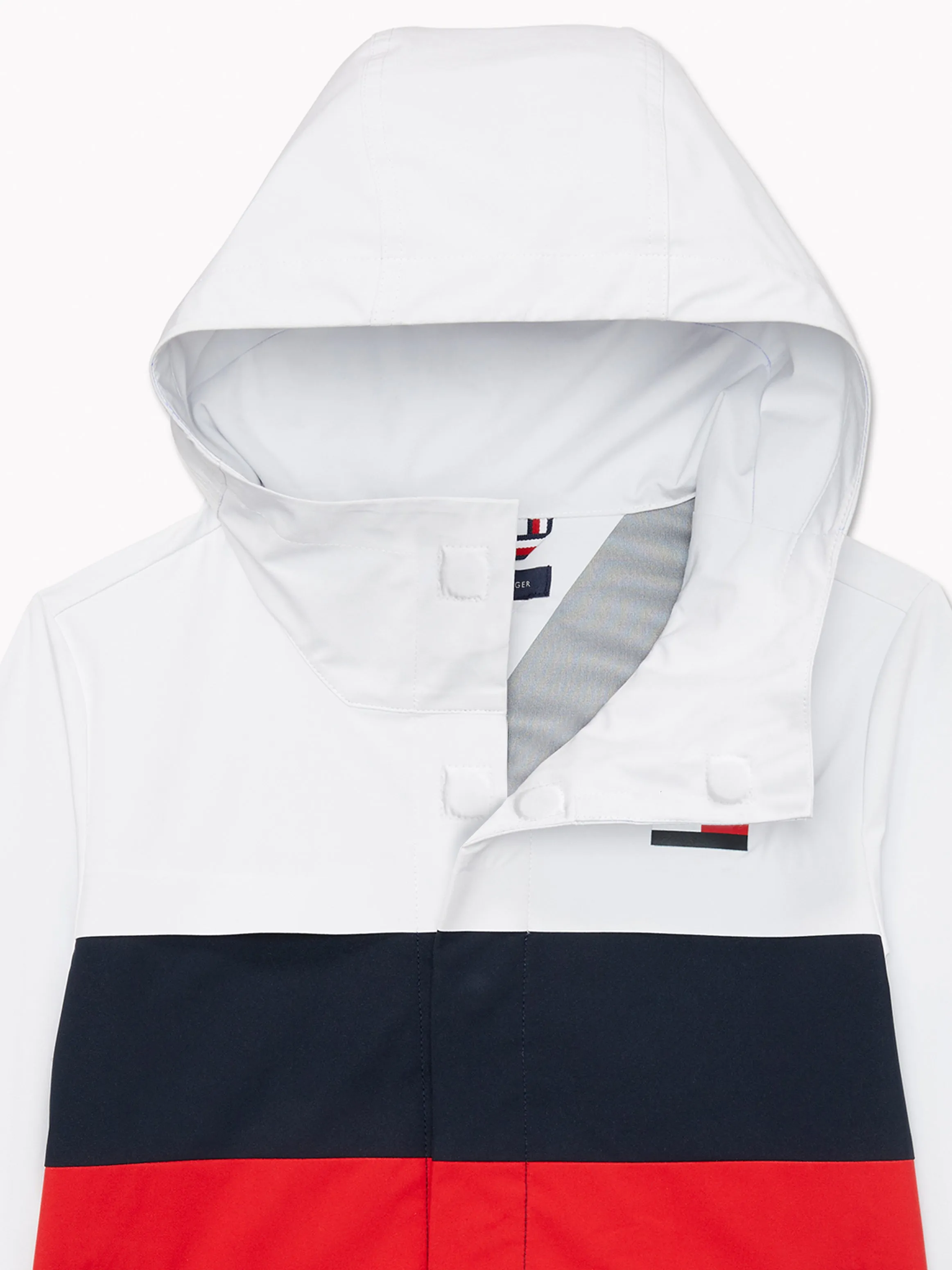 Colourblock Hooded Jacket (Kids) - Bright White