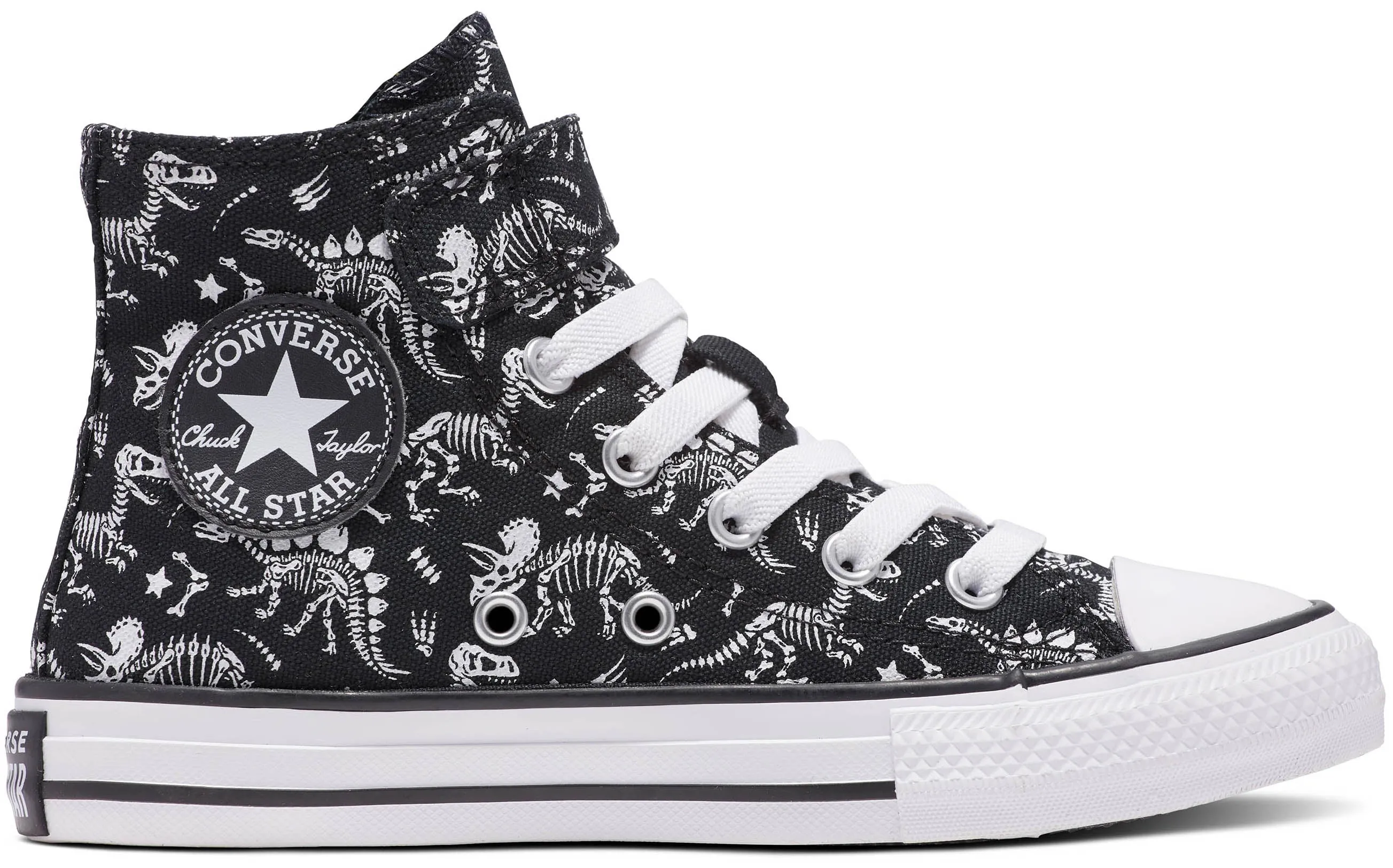 Converse Kids Chuck Taylor All Star 1V Hi Top Easy-On Dinos Black/White/White