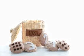 Wooden Counting Cookies Set in Rattan Jar