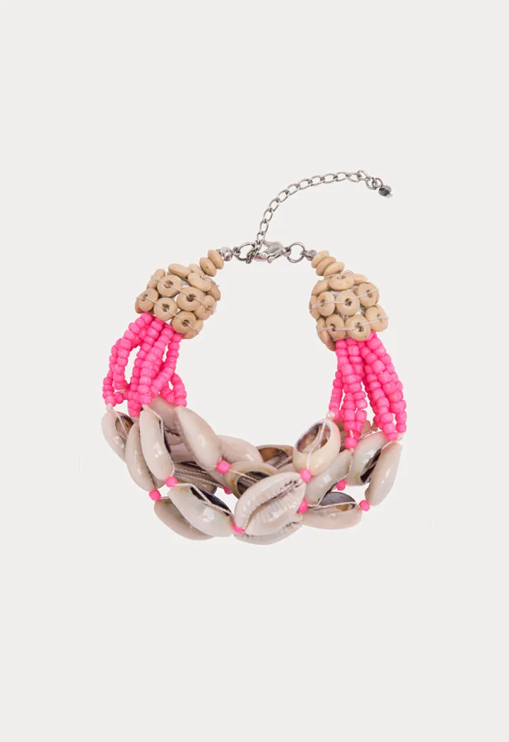 Layered Cowrie Charm Beaded Bracelet