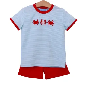 Crab Trio Print Kids Short Set